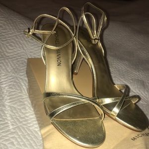 Brand new gold heels